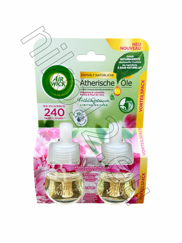 Air Wick Spring Pfingstrose & Lotusblüte, пълнител за електрически ароматизатор Божур и лотосов цвят, 2x19 мл