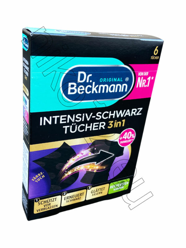 Dr. Beckmann Intensive Black Sheets - Кърпички за възстановяване на черен цвят, 6 бр