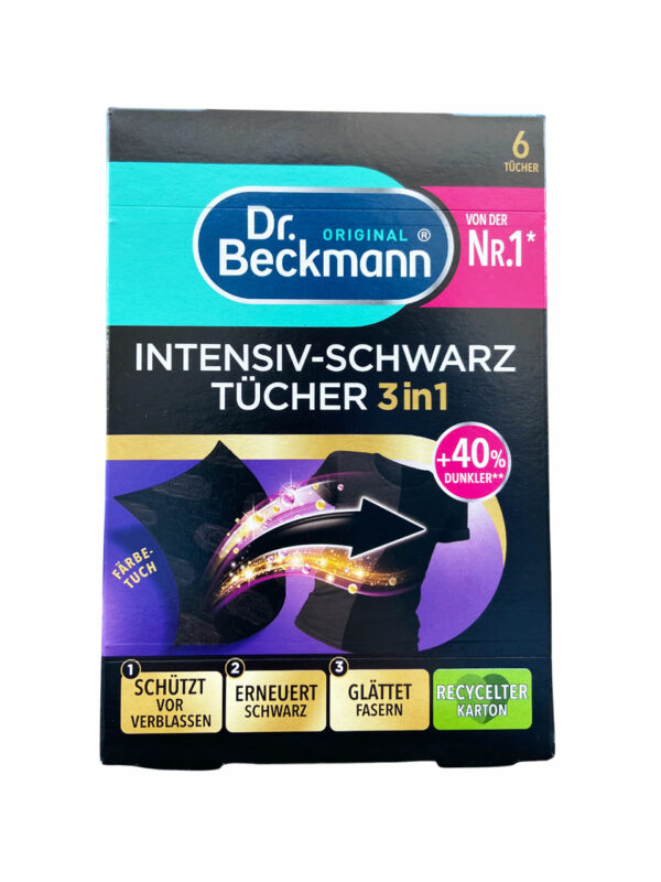 Dr. Beckmann Intensive Black Sheets - Кърпички за възстановяване на черен цвят, 6 бр - Image 2