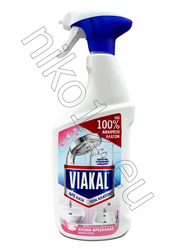 Viakal Fresh Spray Pink Rose - Ароматизиран препарат за почистване на баня, 750 мл