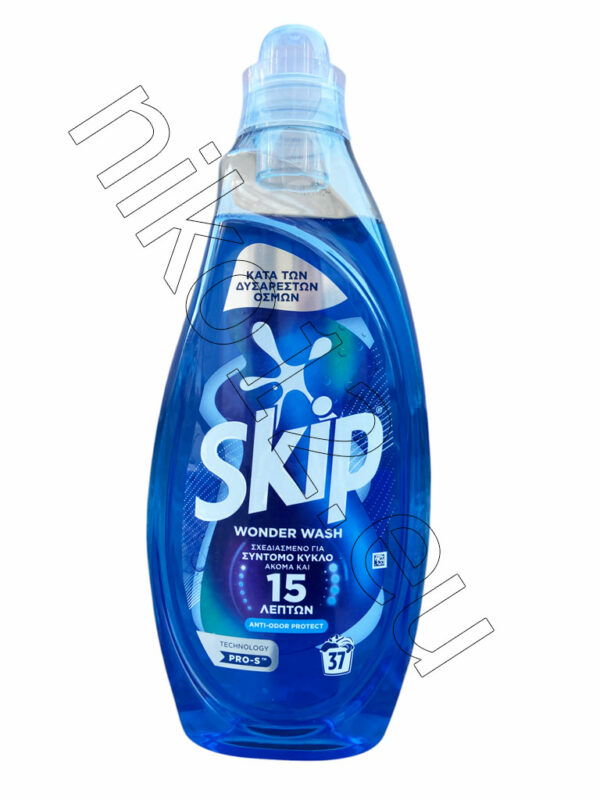 Skip Wonder Wash Anti - Odor Protect - Течен перилен препарат за кратък цикъл срещу неприятни миризми, 37 пранета 1.48л