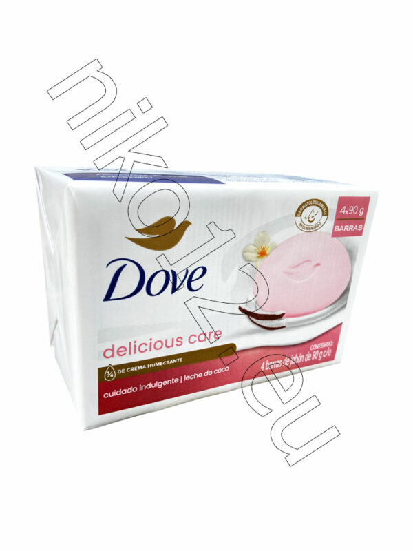 Dove Delicious Care - Крем-сапун С кокосово мляко , 4х90гр